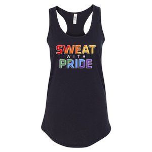 Orange Theory Ladies racerback SWEAT with PRIDE tank Black